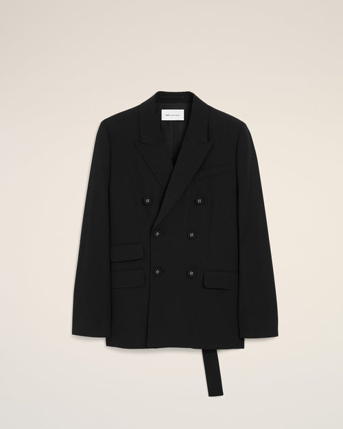 Black double breasted wool blazer - 2 - Ami Paris
