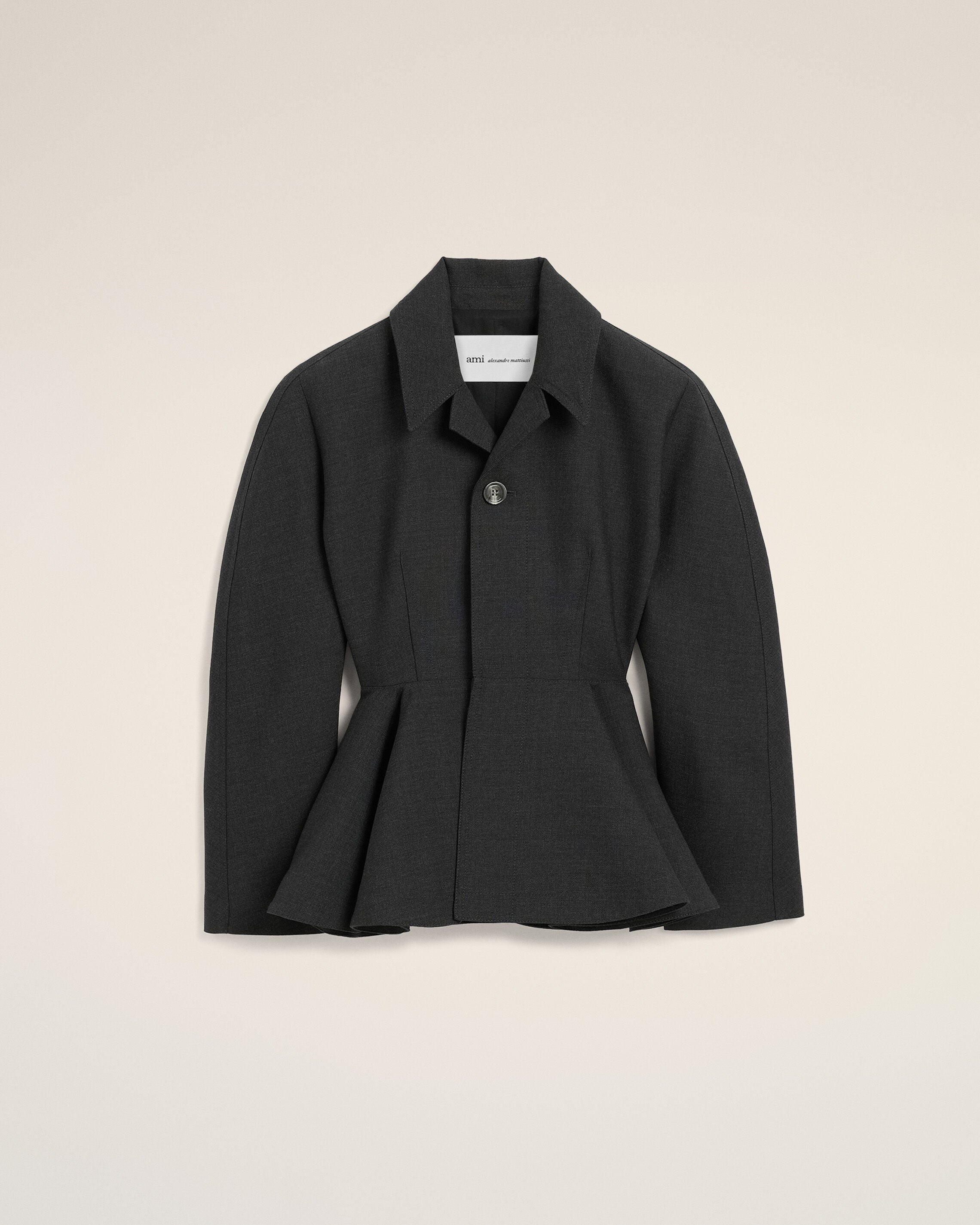 Grey peplum wool jacket - 1