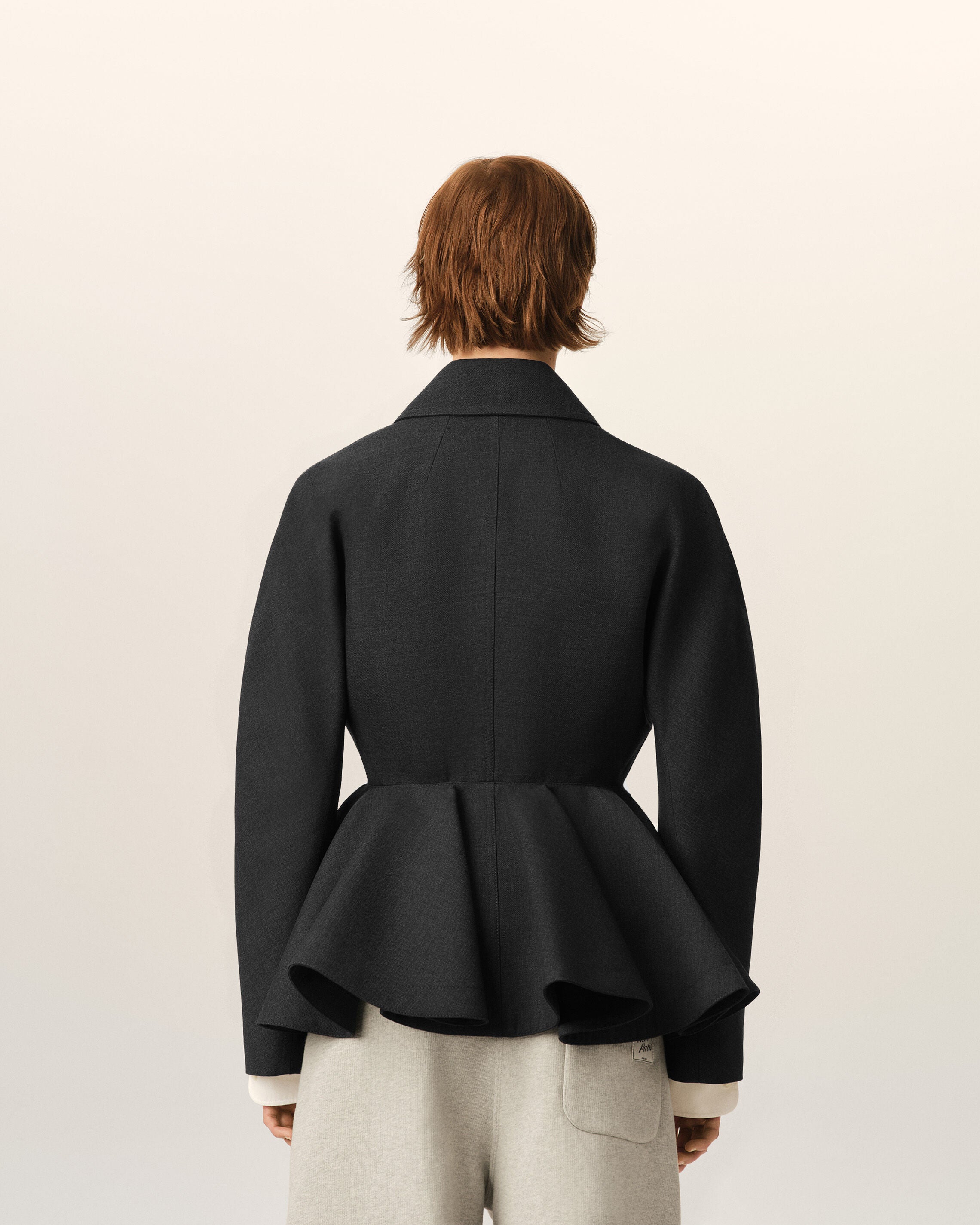 Grey peplum wool jacket - 5