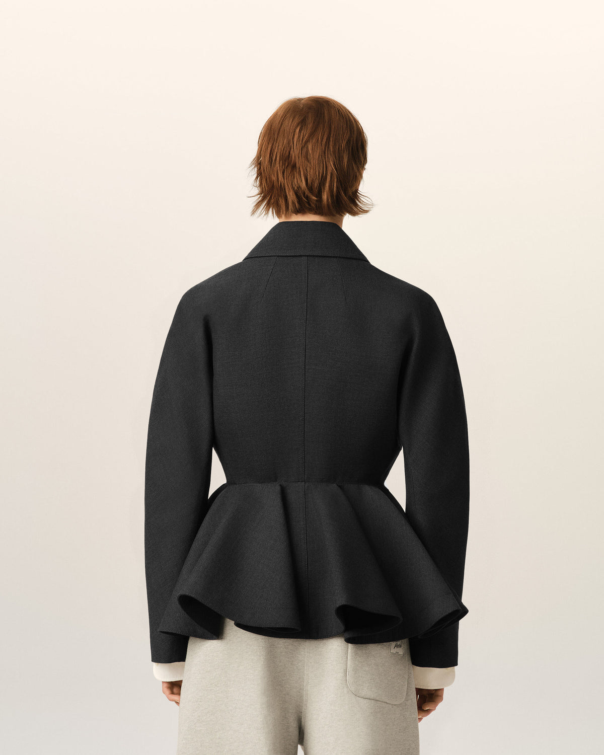 Grey peplum wool jacket - 5
