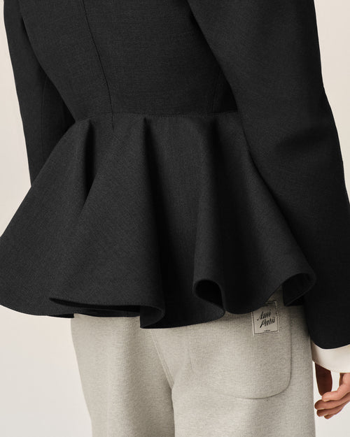 Grey peplum wool jacket - Woman - 4 - AMI Paris - Ami Paris