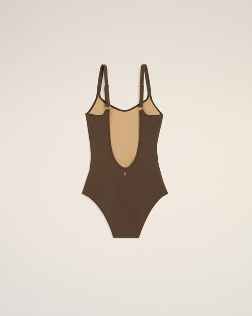 Brown One Piece Swimwear - 7 - Ami Paris