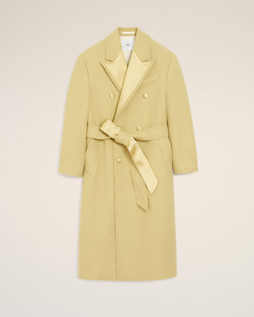                                 Green Wool Double Breasted Long Coat - 3                             - Ami Paris