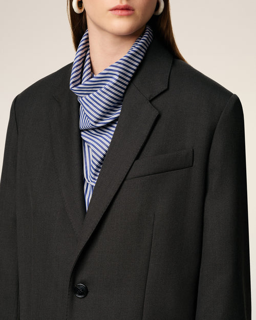 Cappotto dritto monopetto in lana nera - 4 - Ami Paris