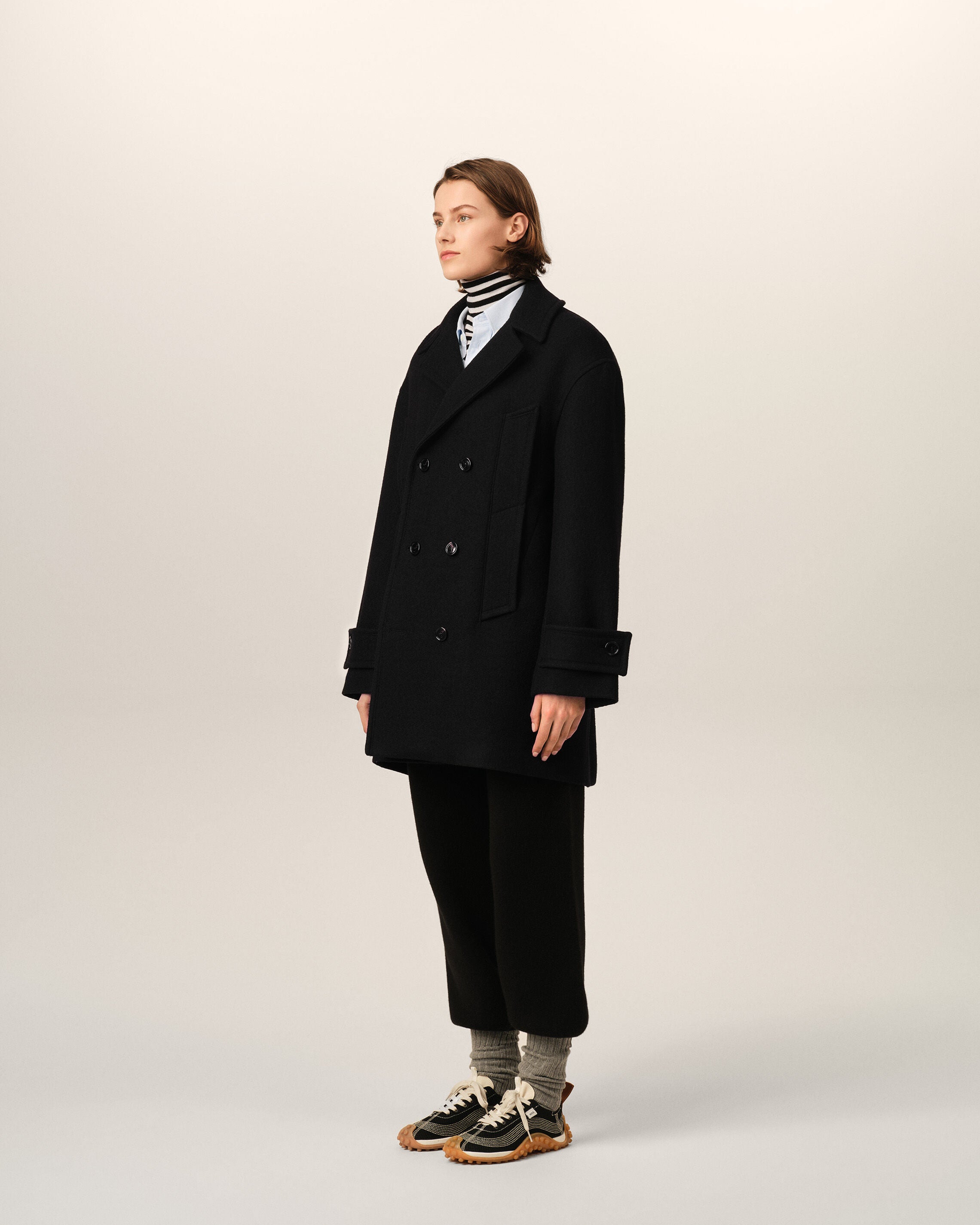 Black wool pea coat - 6