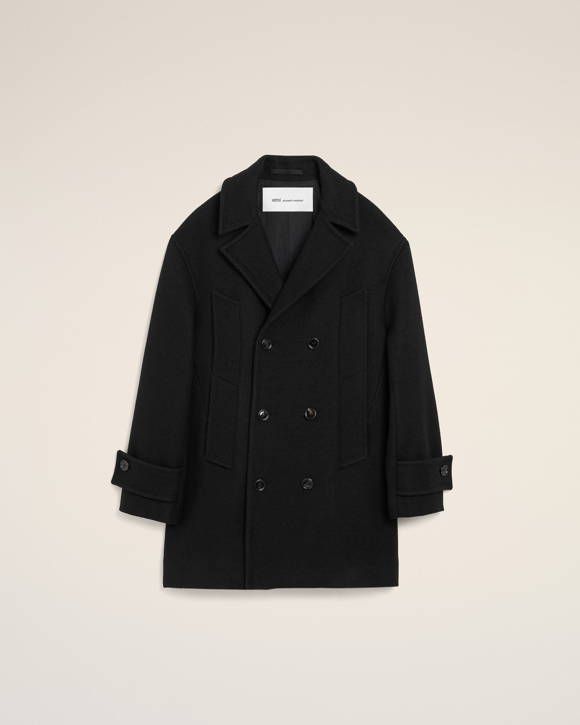 Black wool pea coat - 1