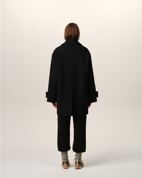 Black wool pea coat - Woman - 5 - AMI Paris - Ami Paris