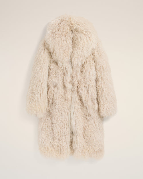 Long white lamb leather coat - Woman - 1 - AMI Paris - Ami Paris