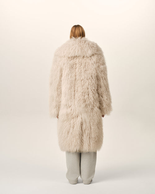 Manteau long blanc en cuir d'agneau - Femme - 5 - AMI Paris - Ami Paris