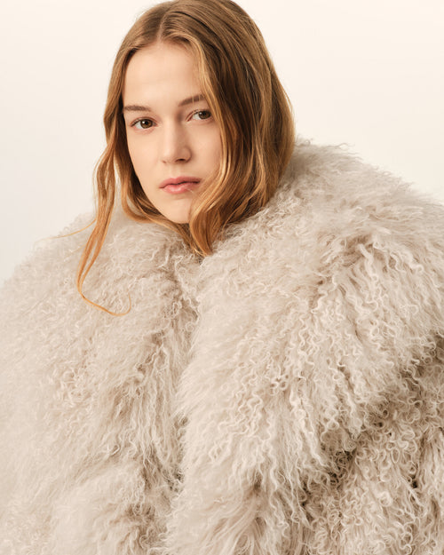 Long white lamb leather coat - Woman - 4 - AMI Paris - Ami Paris