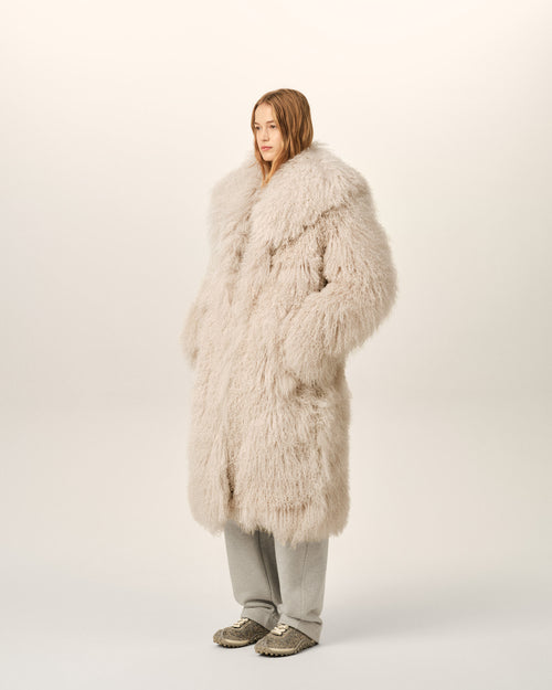Long white lamb leather coat - Woman - 6 - AMI Paris - Ami Paris