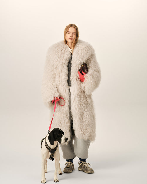 Long white lamb leather coat - Woman - 2 - AMI Paris - Ami Paris
