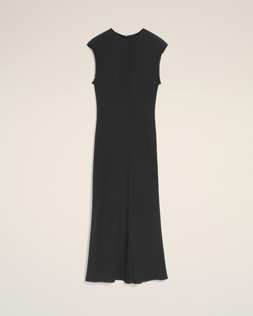 Robe Noire Longue  Details Bords Francs - 4 - Ami Paris