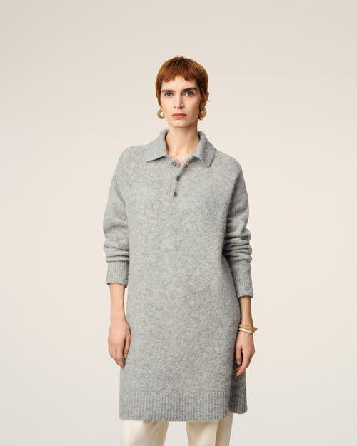 Grey Alpaca Ami Polo Dress - 3 - Ami Paris