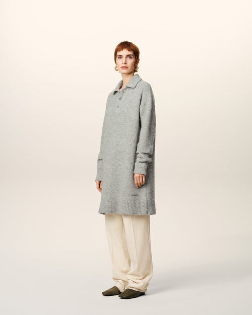 Grey Alpaca Ami Polo Dress - 6 - Ami Paris