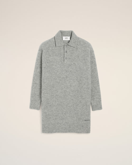 Grey Alpaca Ami Polo Dress - 4 - Ami Paris