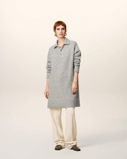                             Robe Polo Grise En Alpaga - 3                         - Ami Paris
