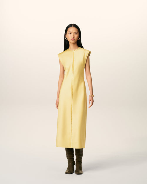                             Vestido largo con bordes sin rematar verde - 3                         - Ami Paris