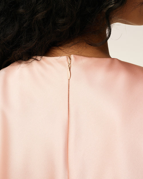 Pink Long  Raw Edge Details Dress - 4 - Ami Paris