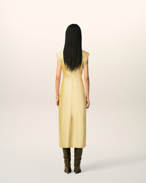 Green Long  Raw Edge Details Dress - 5 - Ami Paris