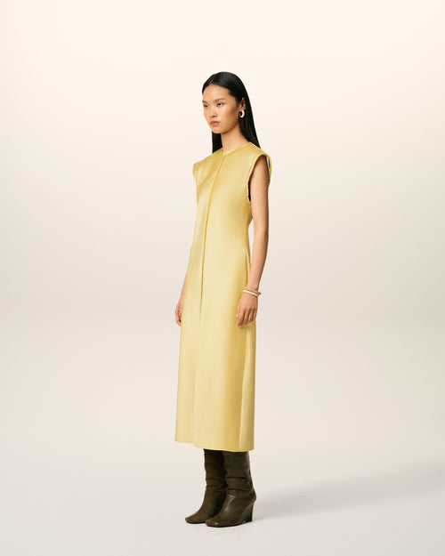 Green Long  Raw Edge Details Dress - 6 - Ami Paris
