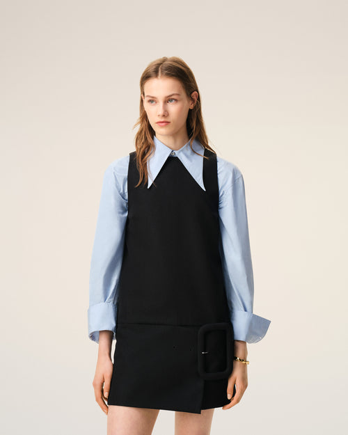 Black New Wool Belted Mini Dress - 3 - Ami Paris