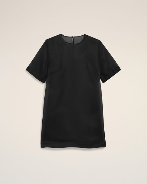 Black Silk Mini Trapeze Dress - Woman - 1 - AMI Paris - Ami Paris