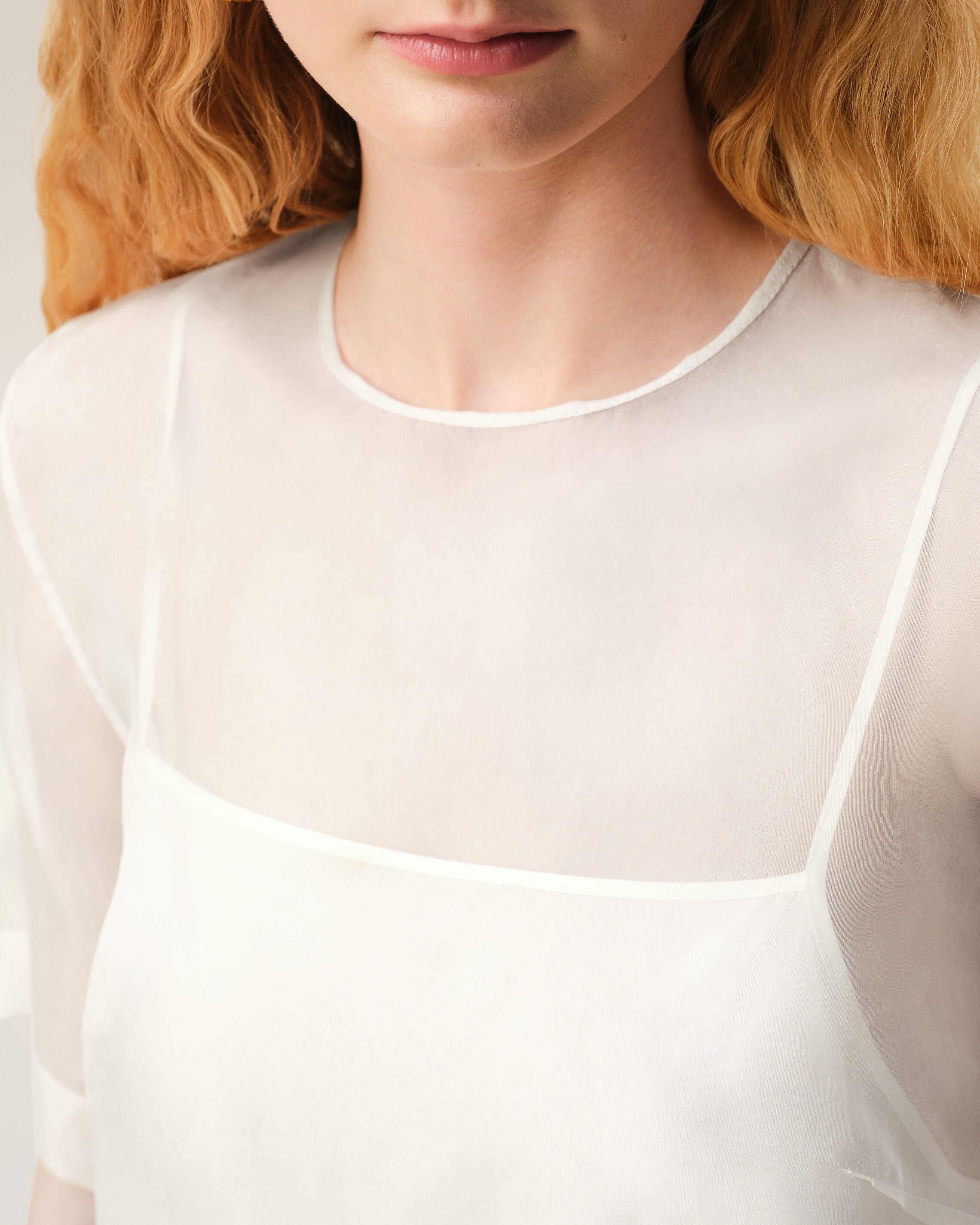 White Silk Mini Trapeze Dress - 4