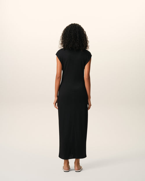 Black Jersey Sleeveless Fitted Long  Dress - Woman - 5 - AMI Paris - Ami Paris