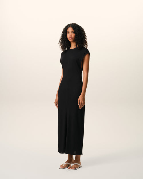 Black Jersey Sleeveless Fitted Long  Dress - Woman - 6 - AMI Paris - Ami Paris