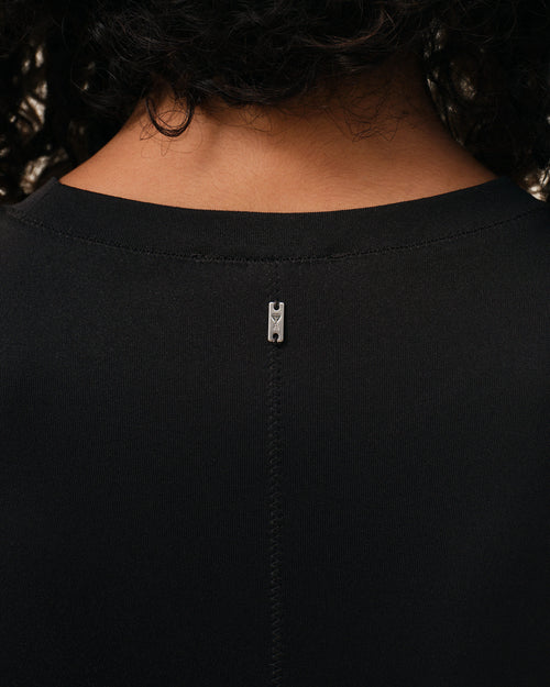 Black Jersey Sleeveless Fitted Long  Dress - 4 - Ami Paris