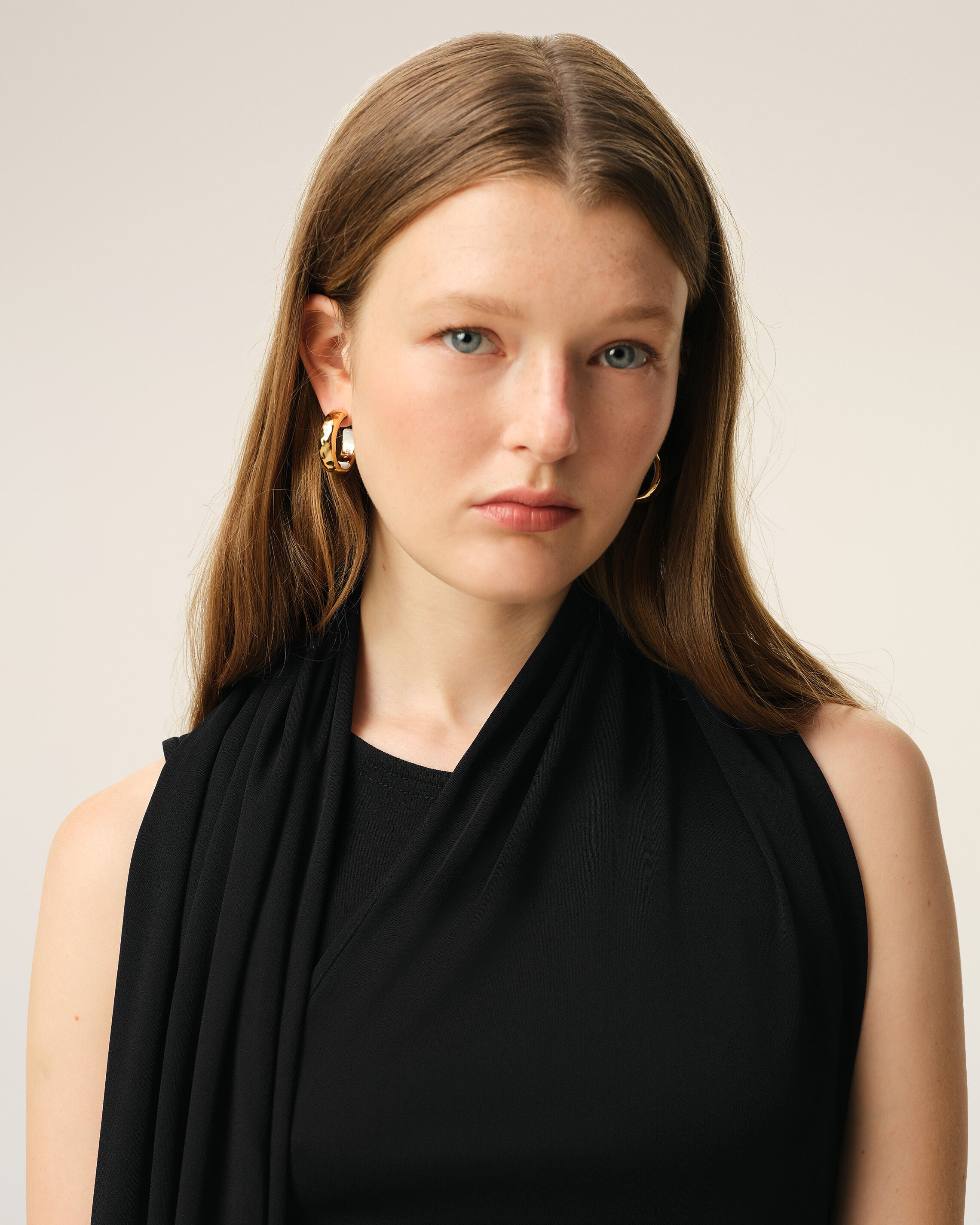 Black Jersey Maxi Lavalliere Dress - 4