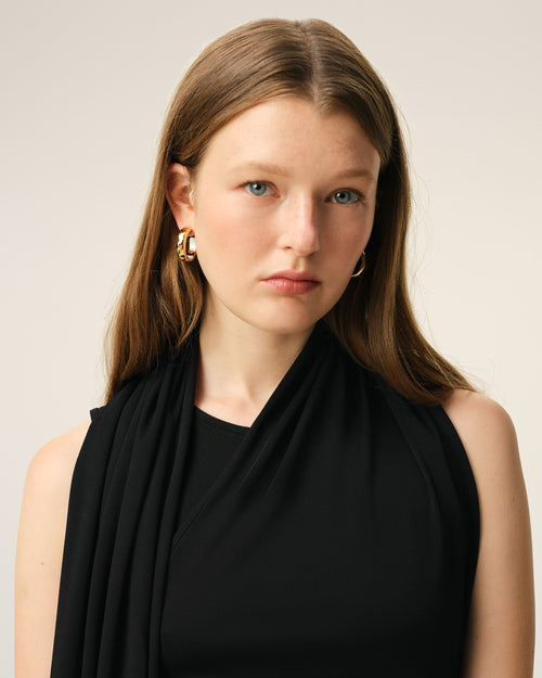 Black Jersey Maxi Lavalliere Dress - Woman - 4 - AMI Paris - Ami Paris