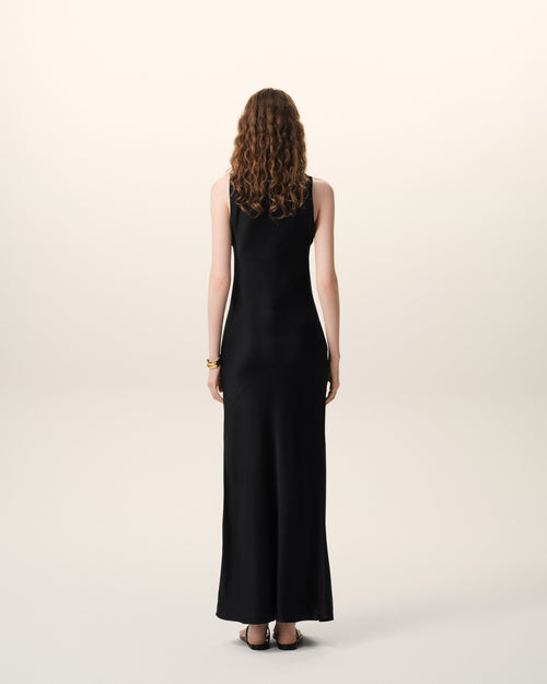 Black Satin Maxi Tank Dress - Woman - 5 - AMI Paris - Ami Paris
