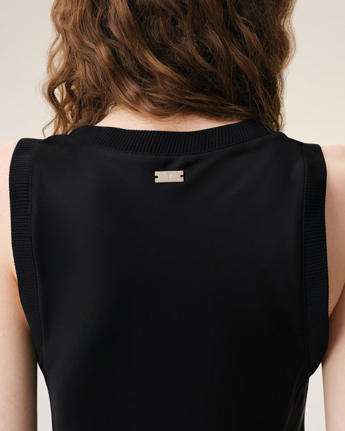 Black Satin Maxi Tank Dress - Woman - 4 - AMI Paris - Ami Paris