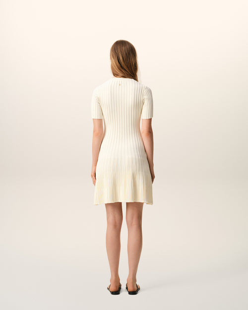 White Knit Mini Godet Dress - Woman - 4 - AMI Paris - Ami Paris