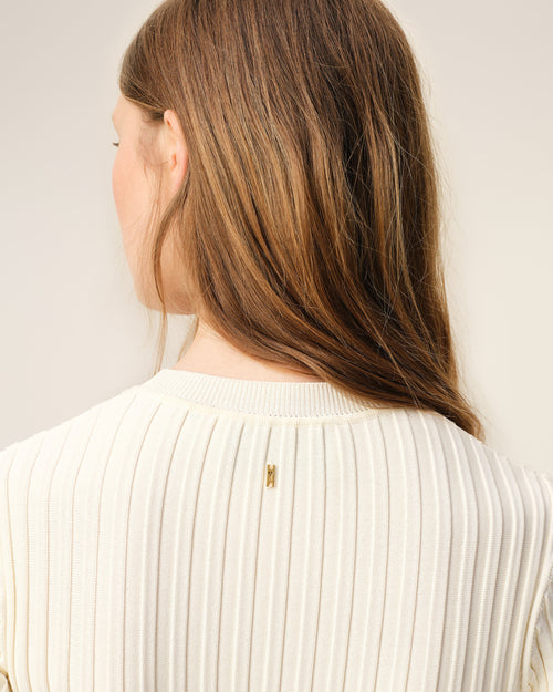 White Knit Mini Godet Dress - Woman - 4 - AMI Paris - Ami Paris