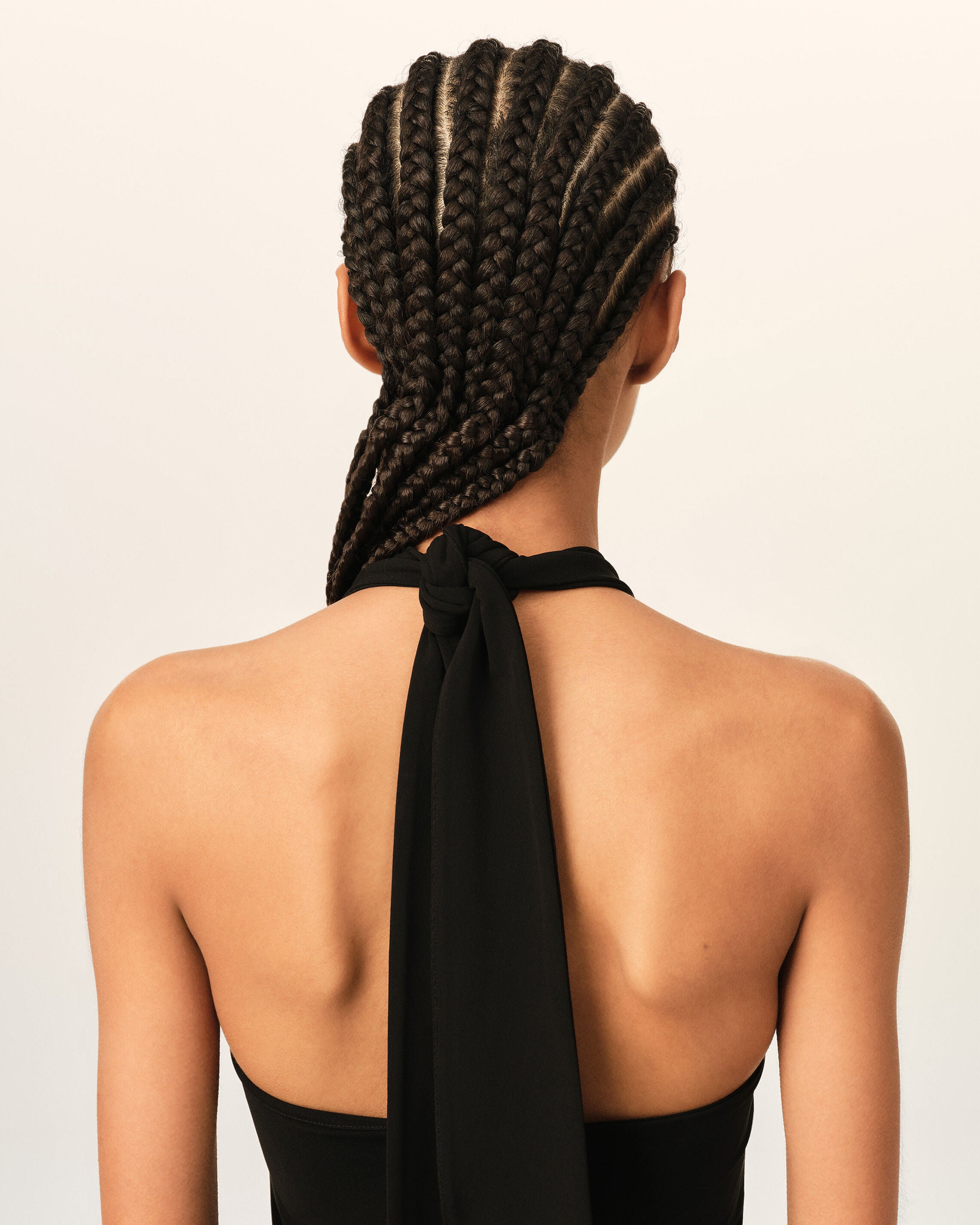 Black backless midi jersey dress - 4