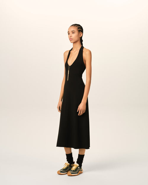 Black backless midi jersey dress - Woman - 6 - AMI Paris - Ami Paris