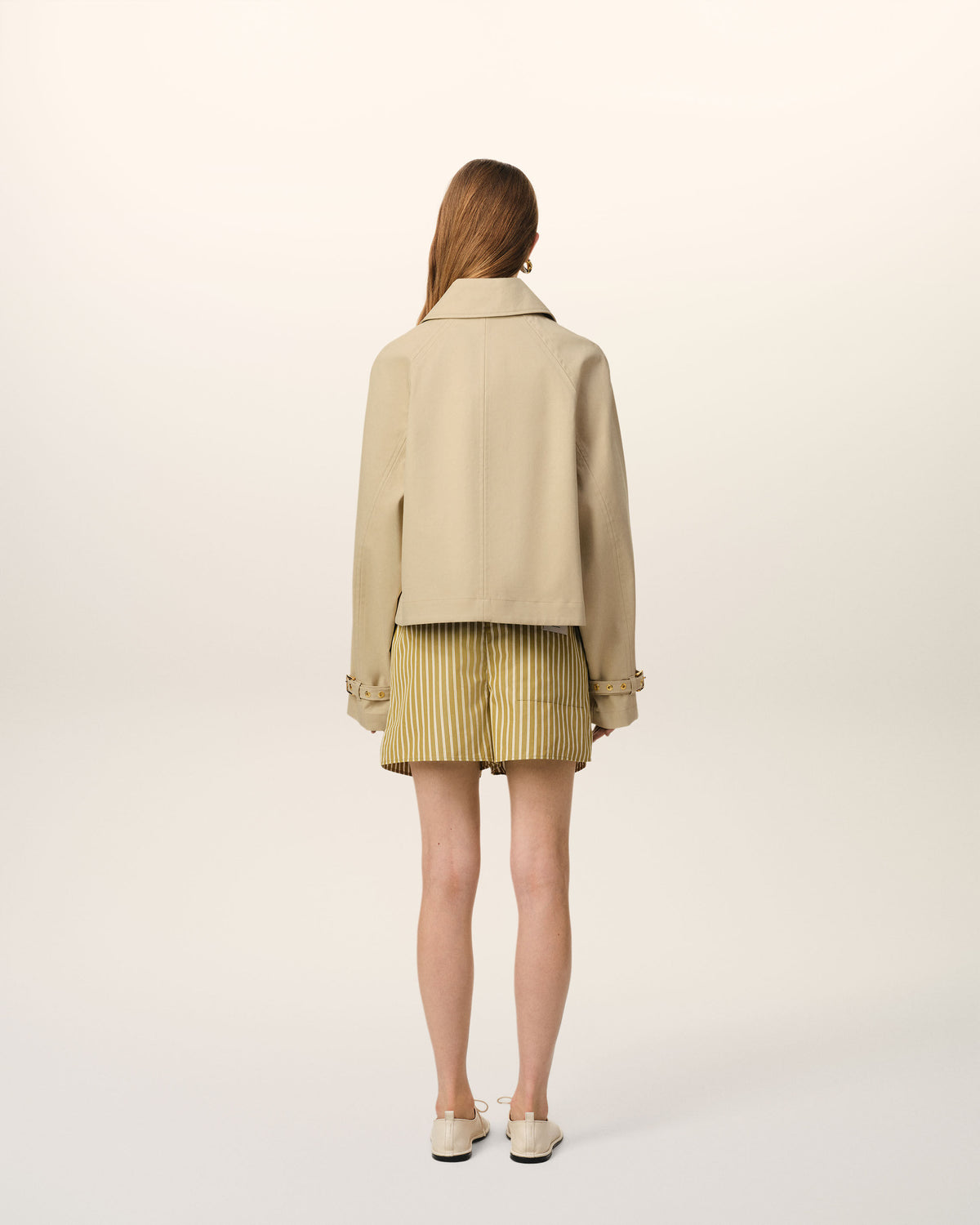 Manteau Beige Boutonné En Coton - 5