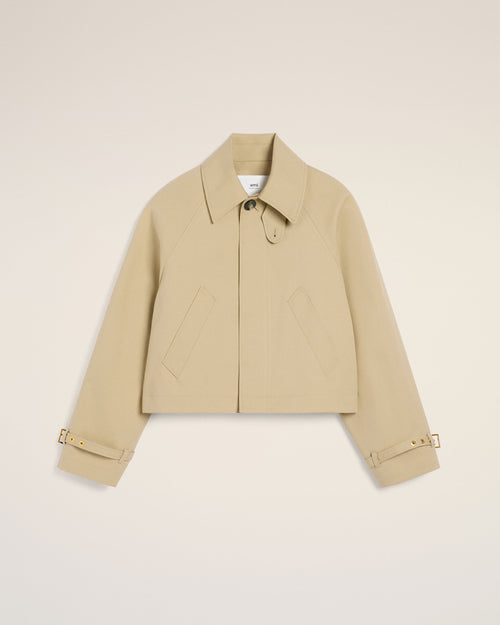 Manteau Beige Boutonné En Coton - Femme - 1 - AMI Paris - Ami Paris