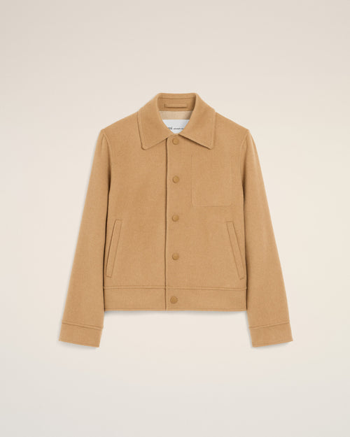 Chaqueta abotonada de lana y cachemir beige - BEIGE MAST/BEIGE MASTCLAIR - Ami Paris