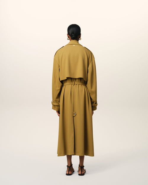 Trench Coat Moutarde En Laine - Femme - 5 - AMI Paris - Ami Paris