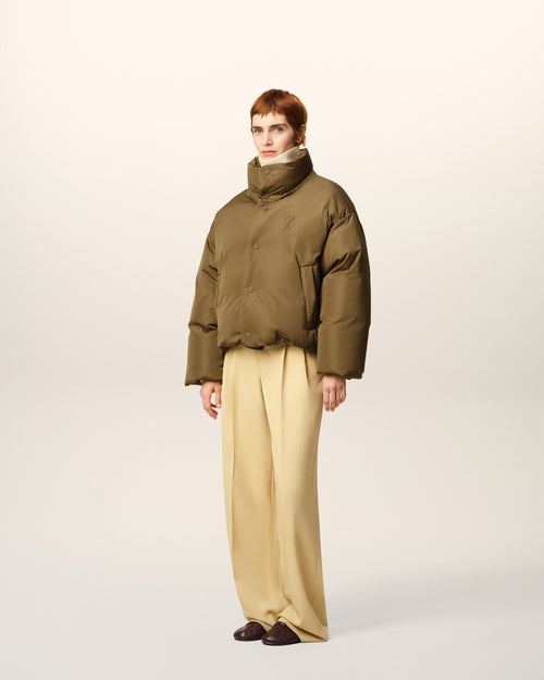 Green Taffetas  Ami De Coeur Down Jacket - 6 - Ami Paris
