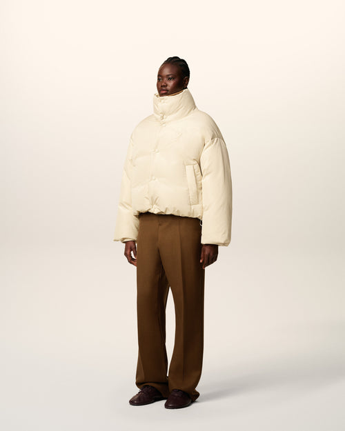 White Taffetas  Ami De Coeur Down Jacket - 6 - Ami Paris