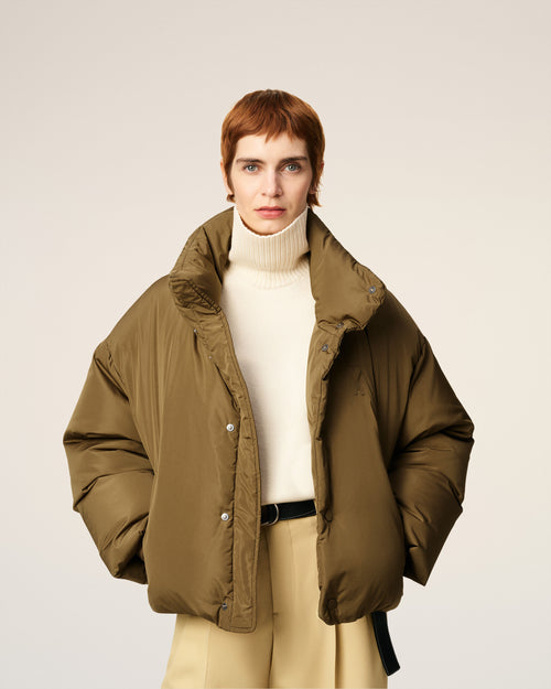 Green Taffetas  Ami De Coeur Down Jacket - 3 - Ami Paris