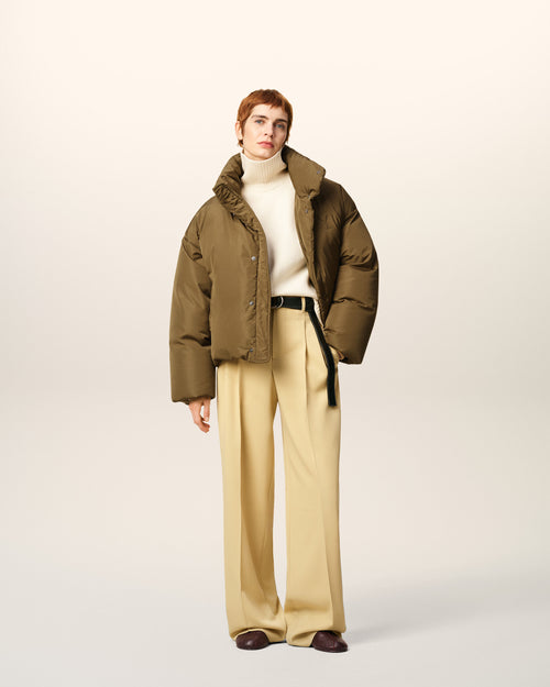                             Ami De Coeur Daunenjacke aus grünem Taft - 3                         - Ami Paris