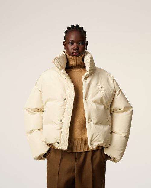 White Taffetas  Ami De Coeur Down Jacket - 3 - Ami Paris