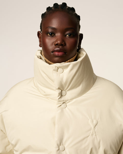 White Taffetas  Ami De Coeur Down Jacket - 4 - Ami Paris