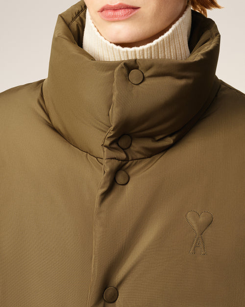 Green Taffetas  Ami De Coeur Down Jacket - 4 - Ami Paris